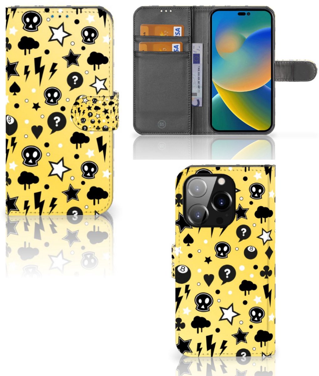 Telefoonhoesje met Naam iPhone 14 Pro Punk Geel