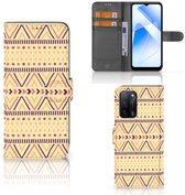 Étui de Bumper Folio pour OPPO A16 | A16s Coque Jaune Aztèque