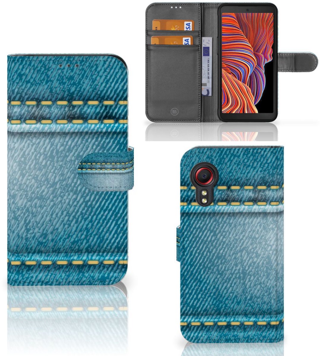 Samsung Galaxy Xcover 5 Wallet Case met Pasjes Jeans