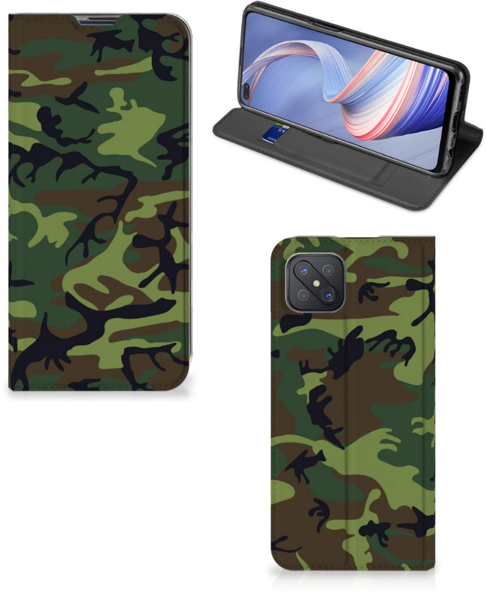 OPPO Reno4 Z 5G Hoesje met Magneet Army Dark