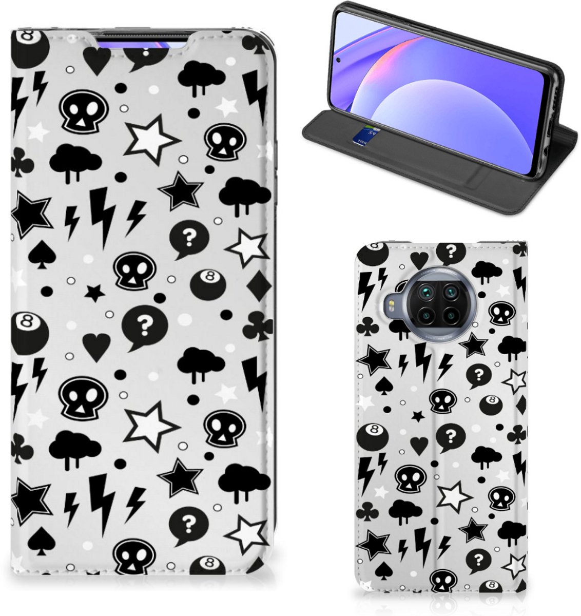 Mobiel BookCase Xiaomi Mi 10T Lite Silver Punk