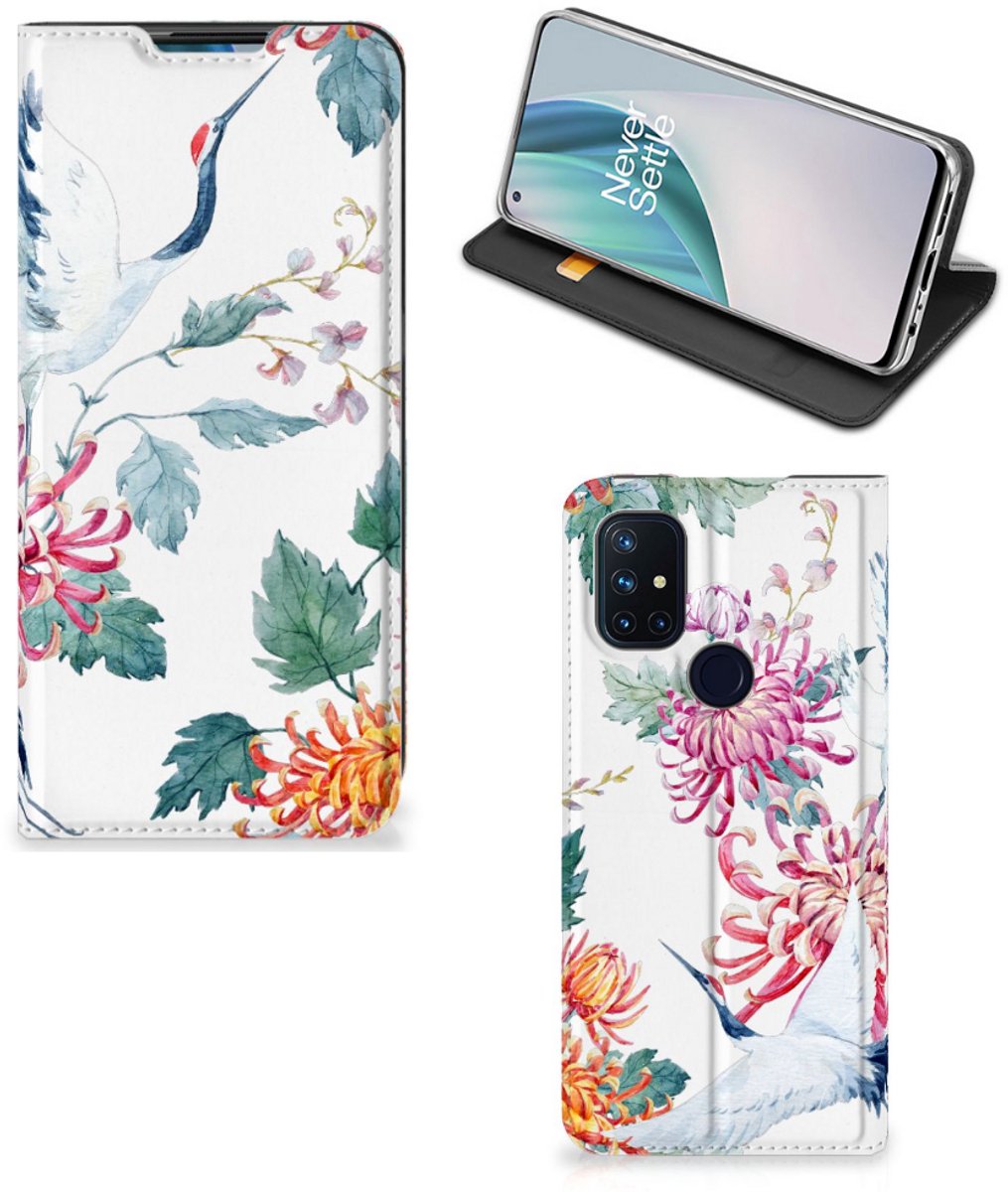 OnePlus Nord N10 5G Hoesje maken Bird Flowers