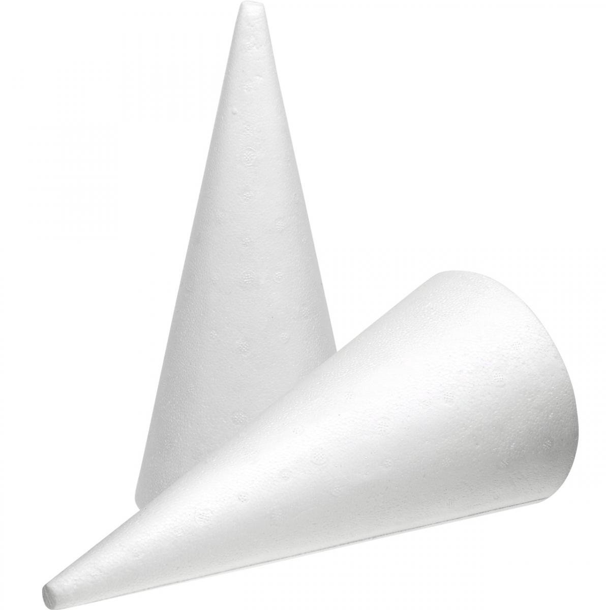 Piepschuim kegels wit 26cm x12cm 5 stuks, 5 Stück