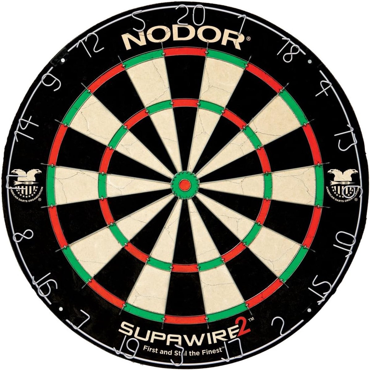Dartbord met verstelbare nummerring en ophangset, zwart