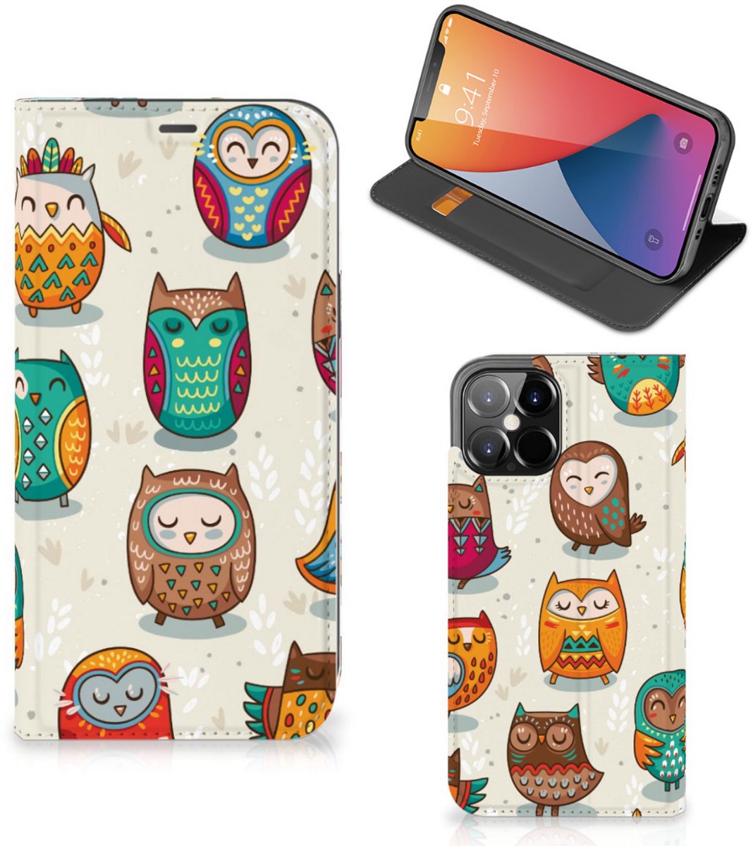 iPhone 12 Pro Max Hoesje maken Vrolijke Uilen