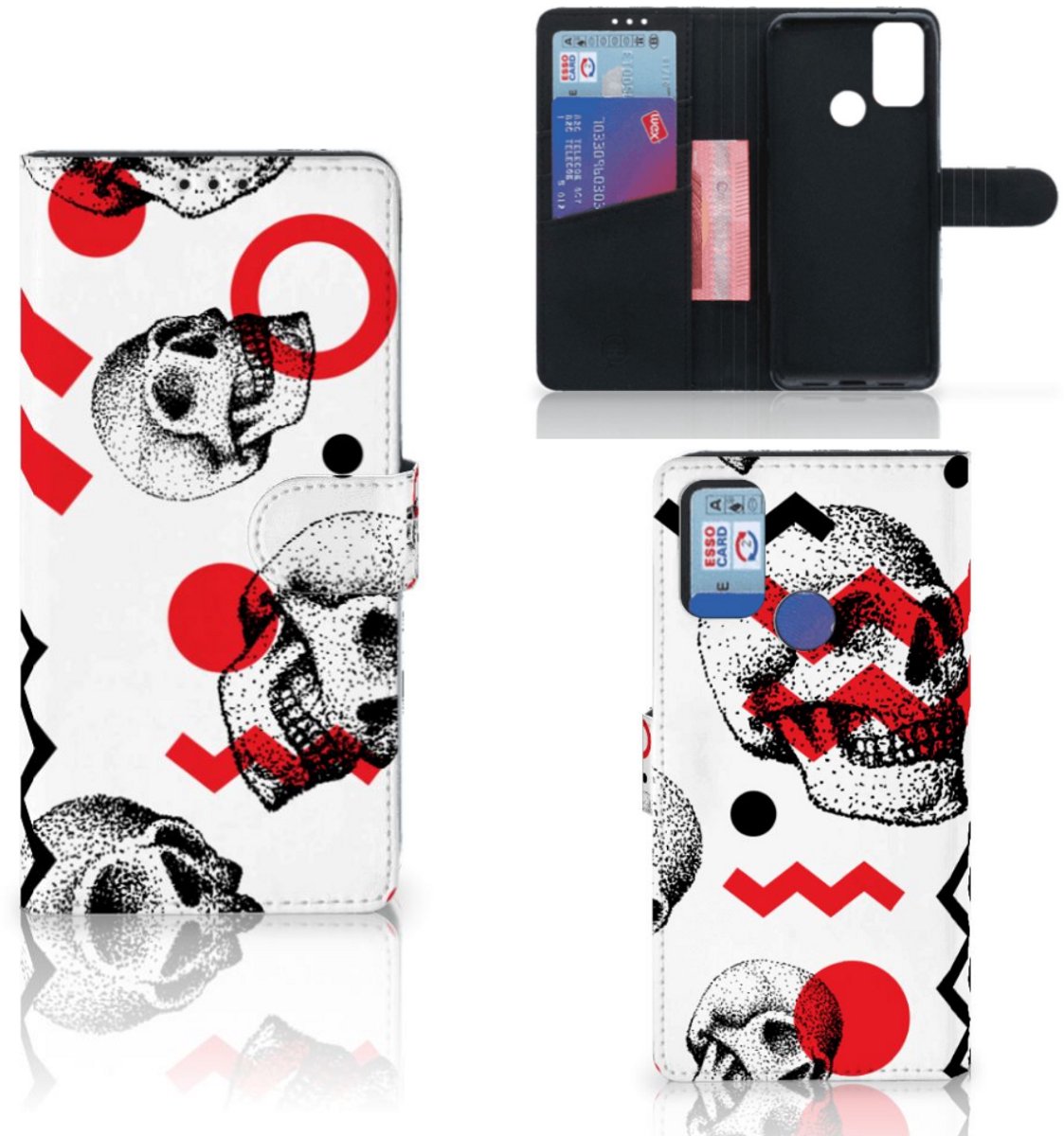 Telefoonhoesje met Naam Alcatel 1S (2021) Skull Red