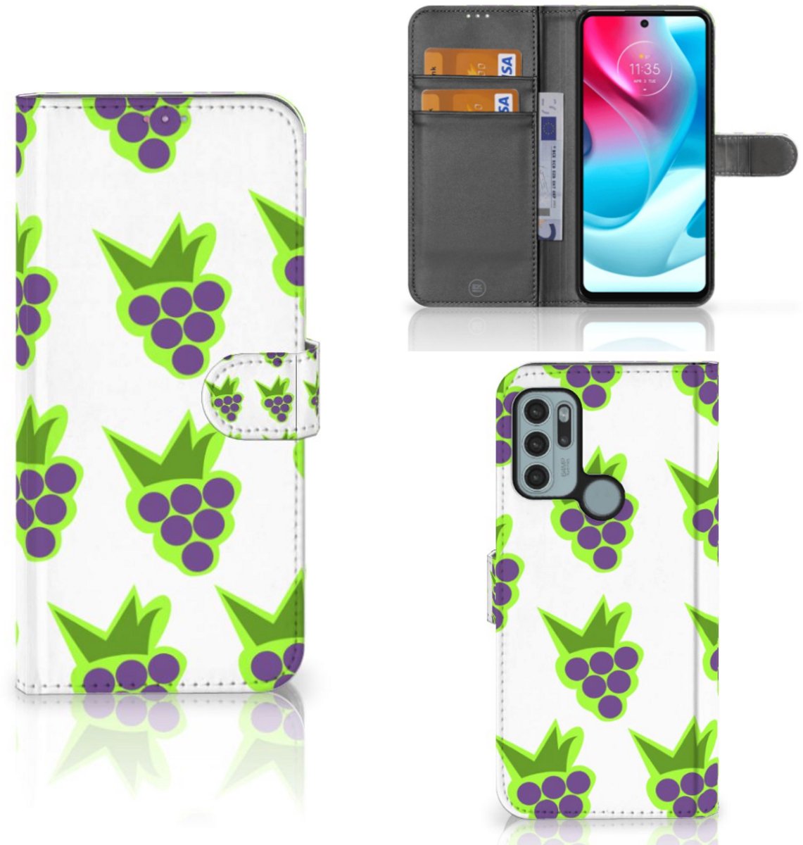 Motorola Moto G60s Book Cover Druiven