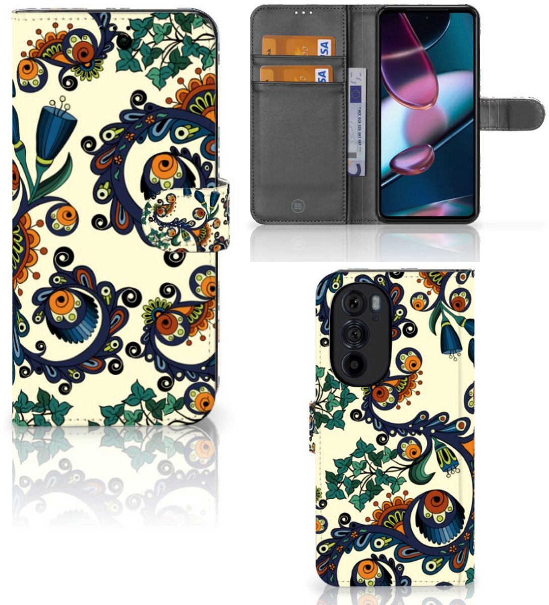 Wallet Case Motorola Edge 30 Pro Barok Flower
