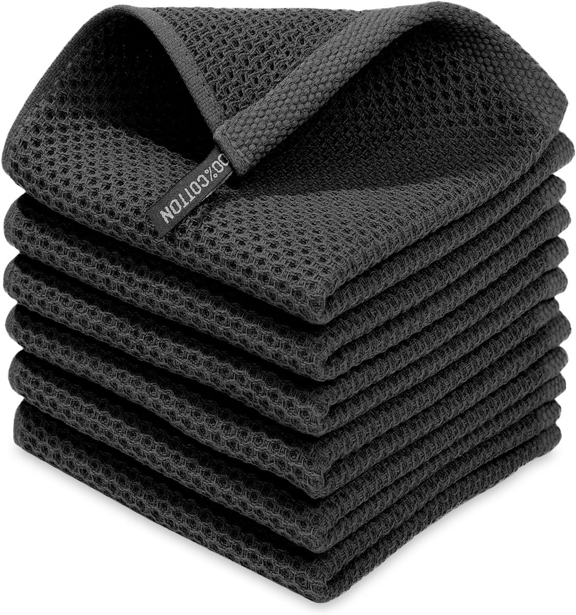 Set van 6 zwarte handdoeken