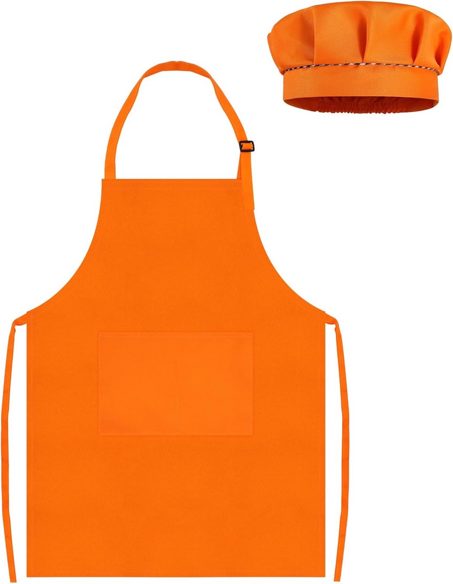 Verstelbare Kinderset met Koksmuts en Schort voor Koken, Bakken, en Schilderen