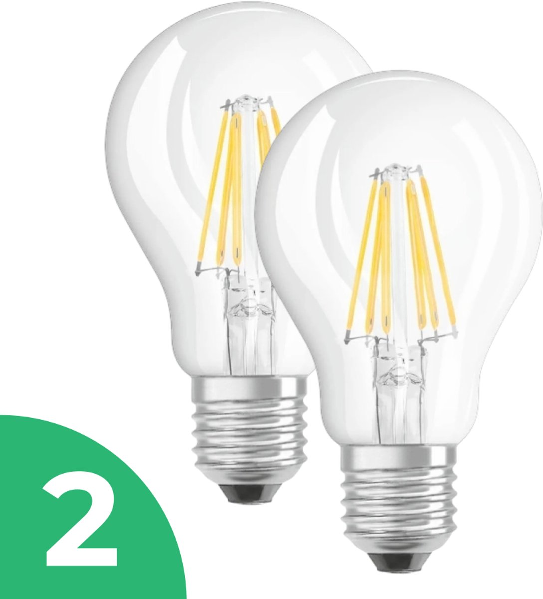 Commel Peertje Filament lamp E27 - 11W - Koel Wit Licht (4000K) - 1500 lm - 25 jaar - Niet Dimbaar - 2 stuks - Bespaar op energiekosten