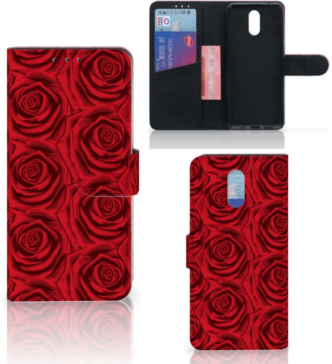 Book Case voor Nokia 2.3 Hoesje Red Roses