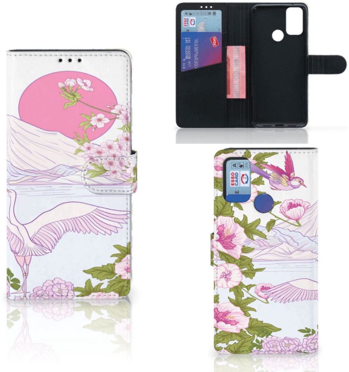Alcatel 1S (2021) Telefoonhoesje met Pasjes Bird Standing