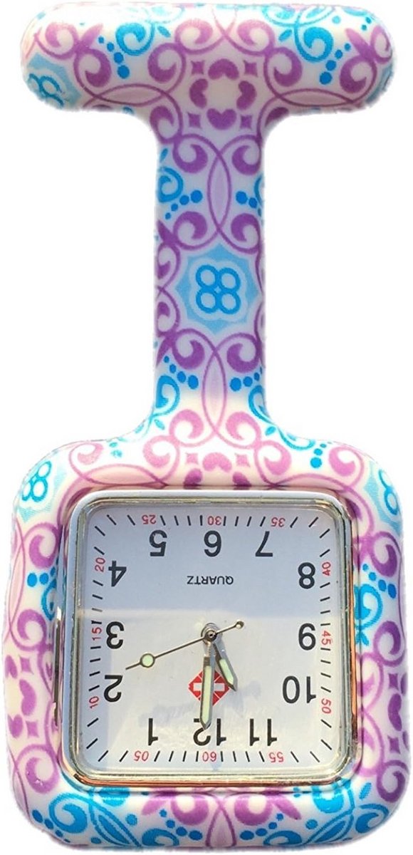 Kwartshorloge met Klem voor Zorgprofessionals - Kleurrijk Silicone Ontwerp