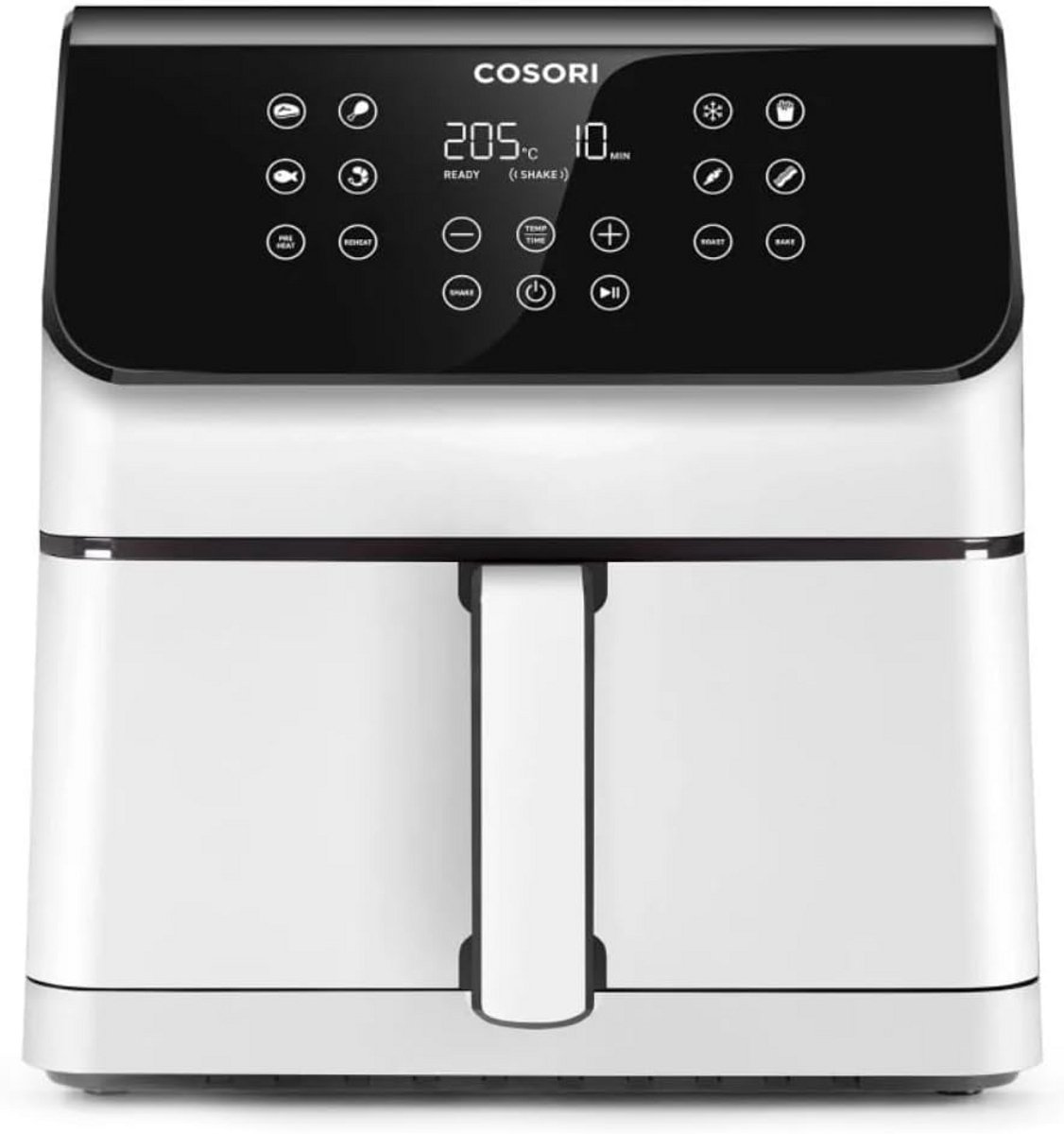 Airfryer XL 6.2L Wit + 50 Bakpapier Vellen - Compacte Heteluchtfriteuse
