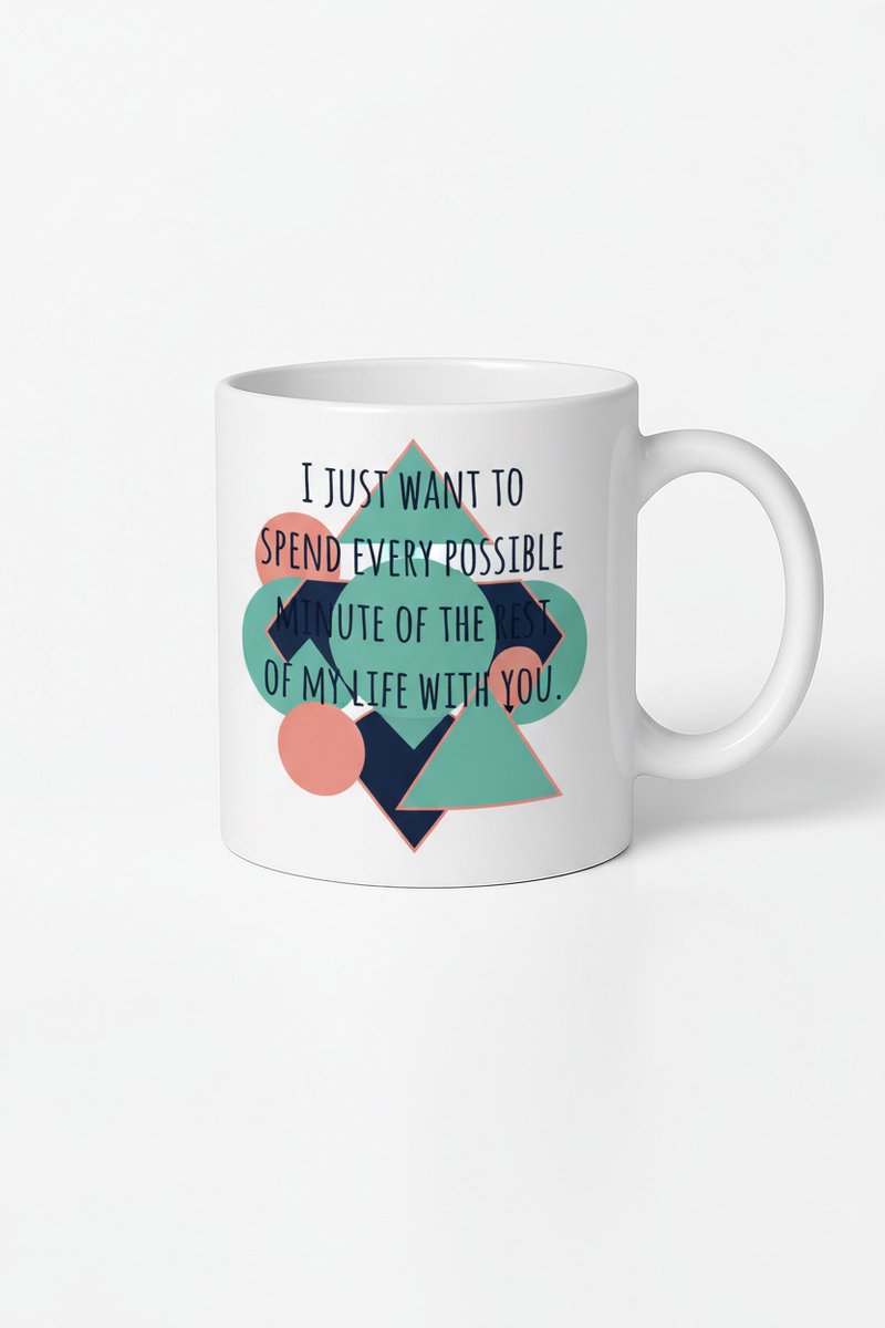 Romantische Liefdesmok - 'Rest van mijn leven met jou' - Geometrisch Design Cadeau