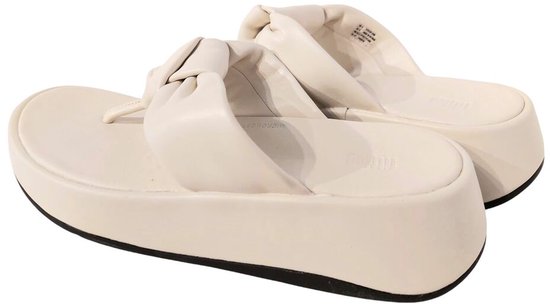 FitFlop F- Mode à plateforme en cuir souple Mode Knot BEIGE - Taille 40
