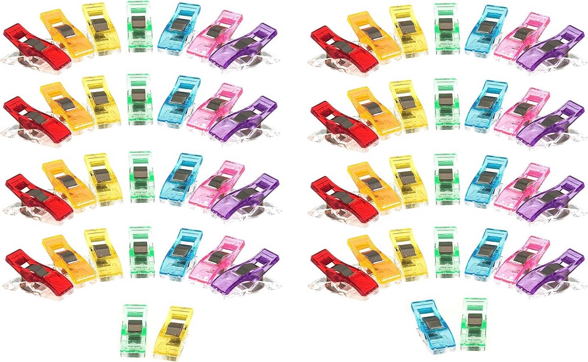 Grote set stoffen clips neonkleuren 60 stuks voor naaien en quilten