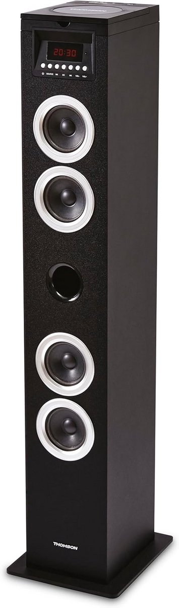Multimedia Toren met CD Speler, Bluetooth, USB en FM Radio - Zwart