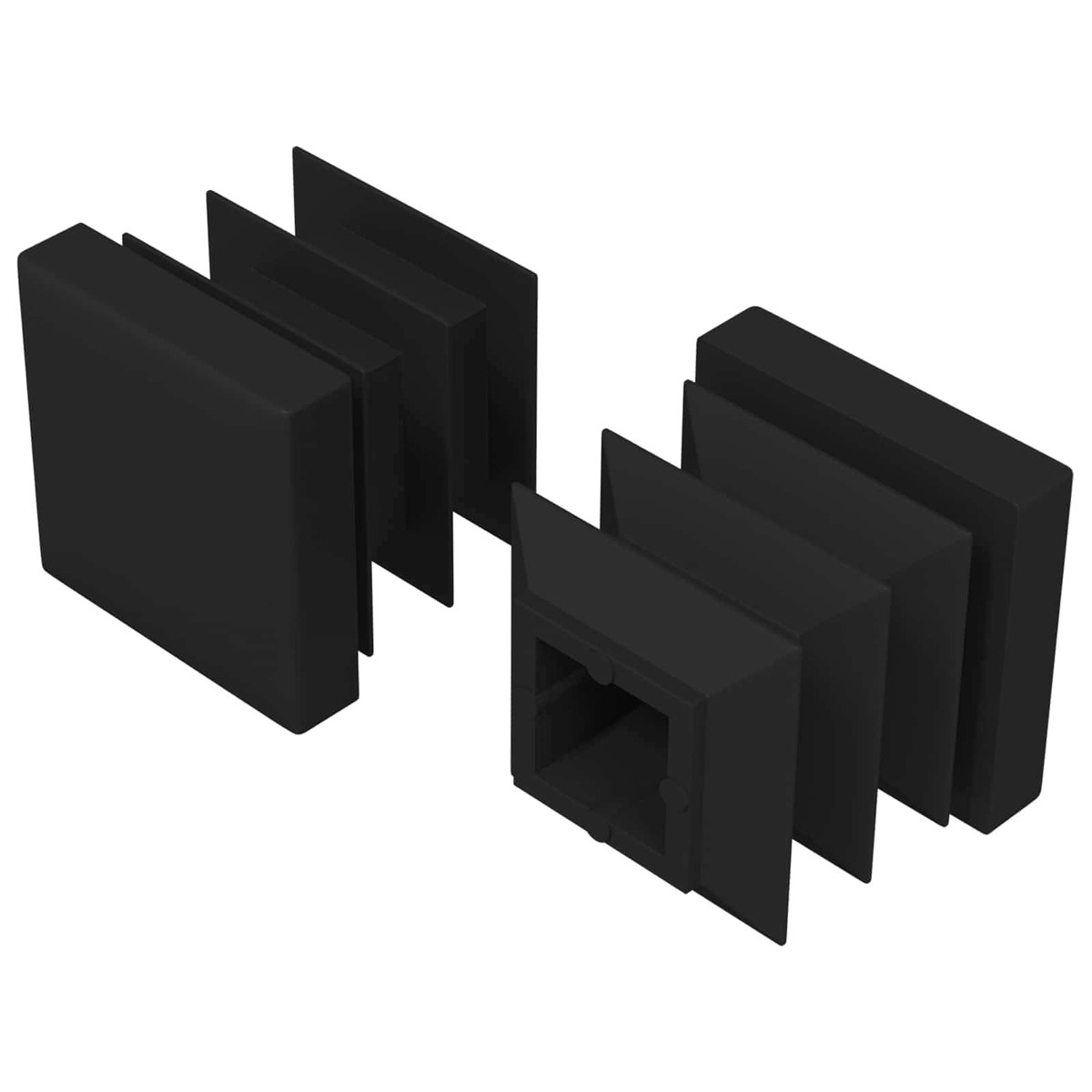 vidaXL - Einddoppen - 2 - pcs - Zwart - 15 - x - 15 - x - 15 - mm - PP