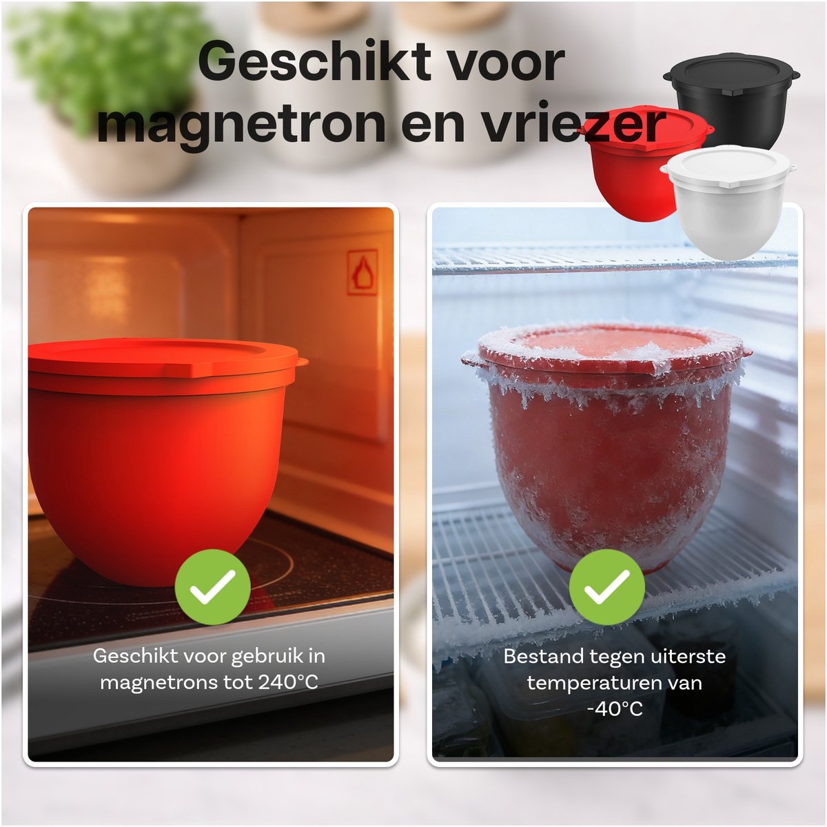 Siliconen Beslagkommen voor KitchenAid 4.5–5 Quart Tilt-Head Stand Mixers Artisan & Classic Series van MMOBIEL – Extra Stevige Siliconen Mengkommen 3 Stuks – Temperatuurbestendig, Vaatwasserbestendig thumbnail 2