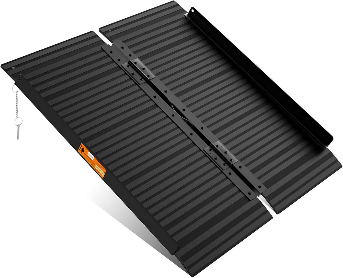 Opvouwbare Rolstoelhelling 92x72 cm - Antislip Trappenhelling met 272 kg Draagvermogen