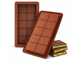 Knaak Chocoladereepvorm Siliconen - Repen Vorm - Afbreek Wasmeltvorm - Rechthoek - Gemakkelijk Los te Maken