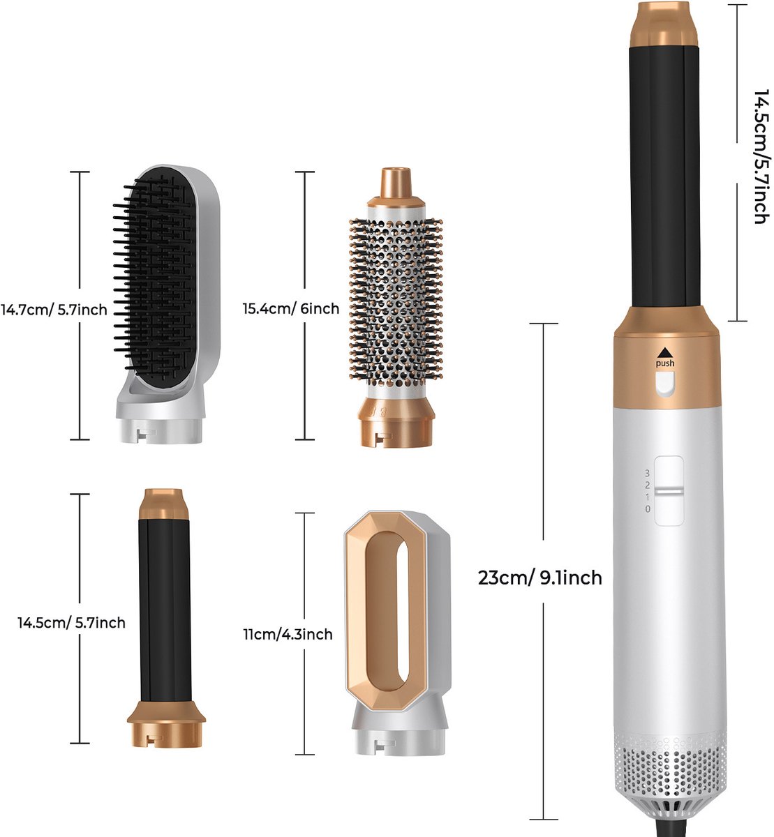 Stroom Commerce 5 in 1 Krultang en Airstyler met Volumefunctie - afbeelding 2