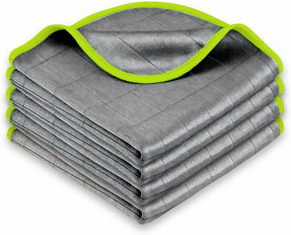 Set van 4 Microvezel Doeken voor Streeploos Schoonmaken