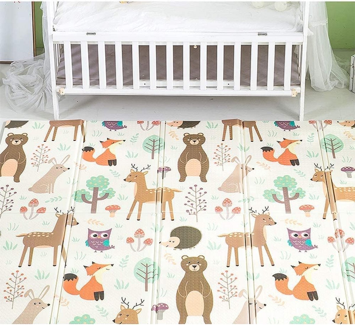 Baby Speelmat - Kruipkleed Peuters - Veilig Spelen - Dubbelzijdig Bedrukt - 195x148 cm Opvouwbaar - Meerkleurig — afbeelding 12