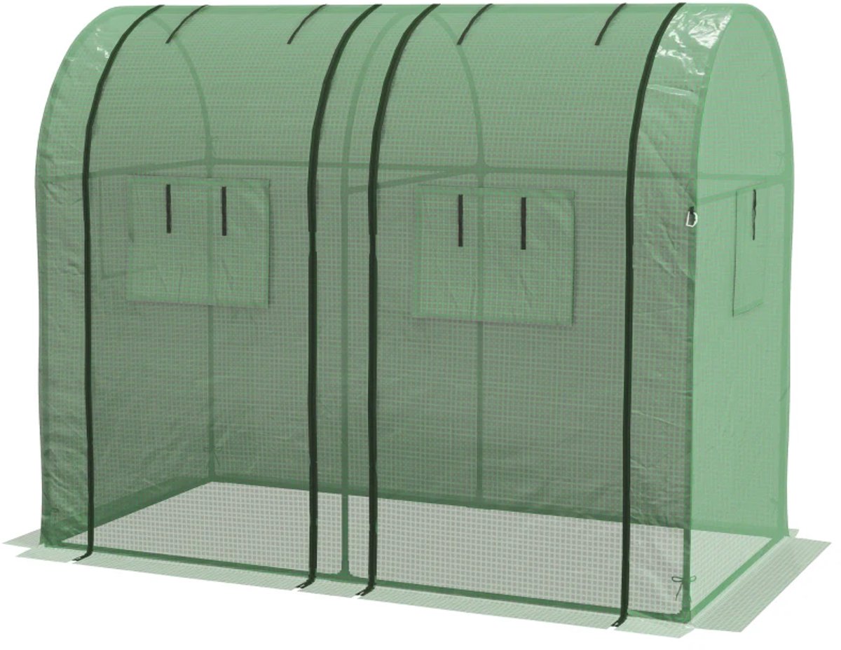 Mini Kas met Roldeuren- Tunnelkas - Foliekas - Broeikas met Folie - Kweektunnel - Kweekkas - Kastunnel - Groentekas - Plantenhuis - Plantenteelt - Tomatenkas - voor Groenten, Bloemen, Planten - 185 x 94 x 150 cm - Groen