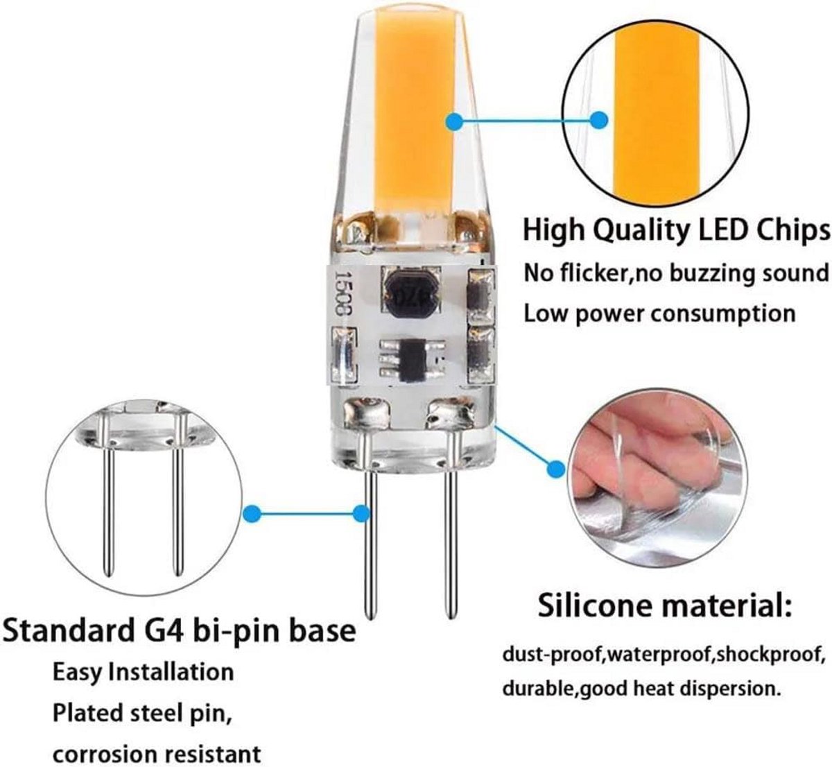 LED Lamp G4 Capsule TL 12V Energiezuinig Warm Wit en Koel Wit