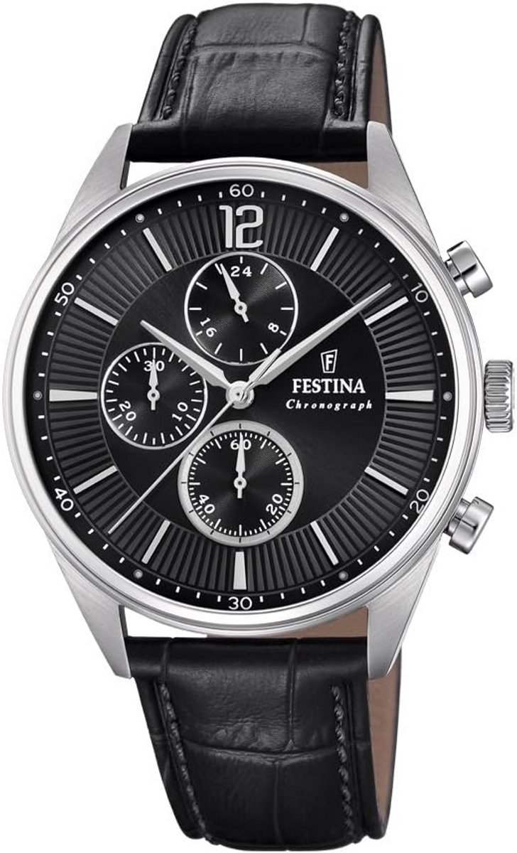 Herenhorloge Chronograaf met Leren Band