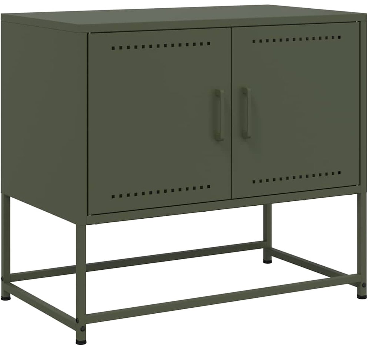 vidaXL - Tv-meubel - 68,5x39x60,5 - cm - staal - olijfgroen
