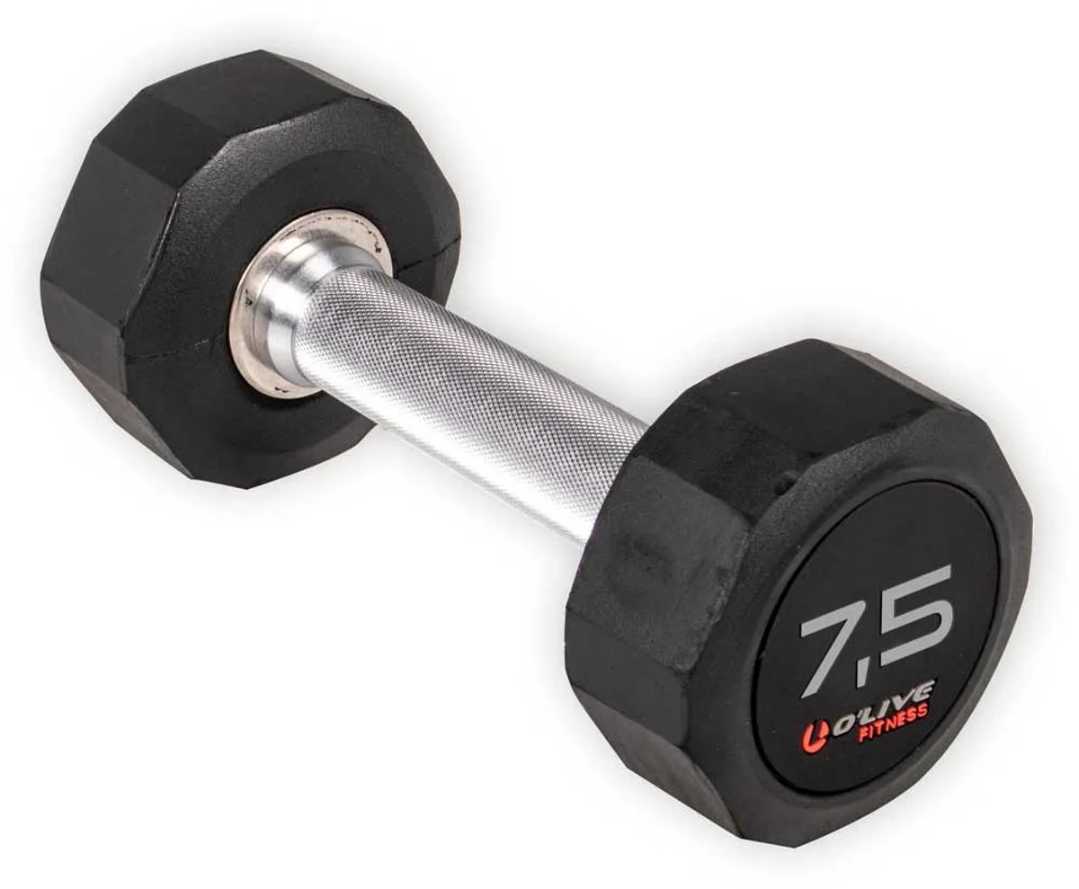 Olive Rubber Pro-style 7.5kg Dumbbell Zilver 7.5 kg