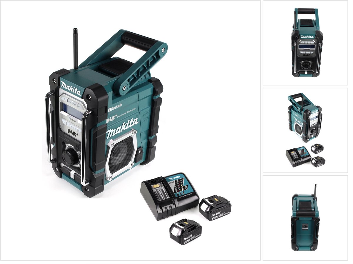 Makita DMR 112 RF accu bouwradio 7,2 - 18V Bluetooth DAB+ + 2x 3,0Ah accu + oplader
