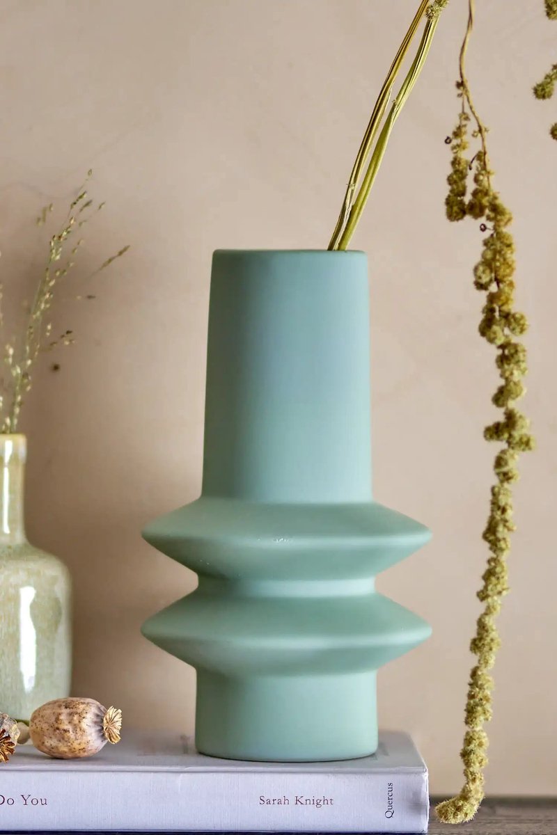 Vaas aardewerk groen Isold 22cm