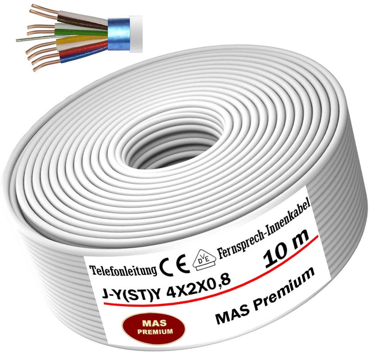 Telefoonkabel 4x2x0,8 mm voor Intercom en Signaaloverdracht