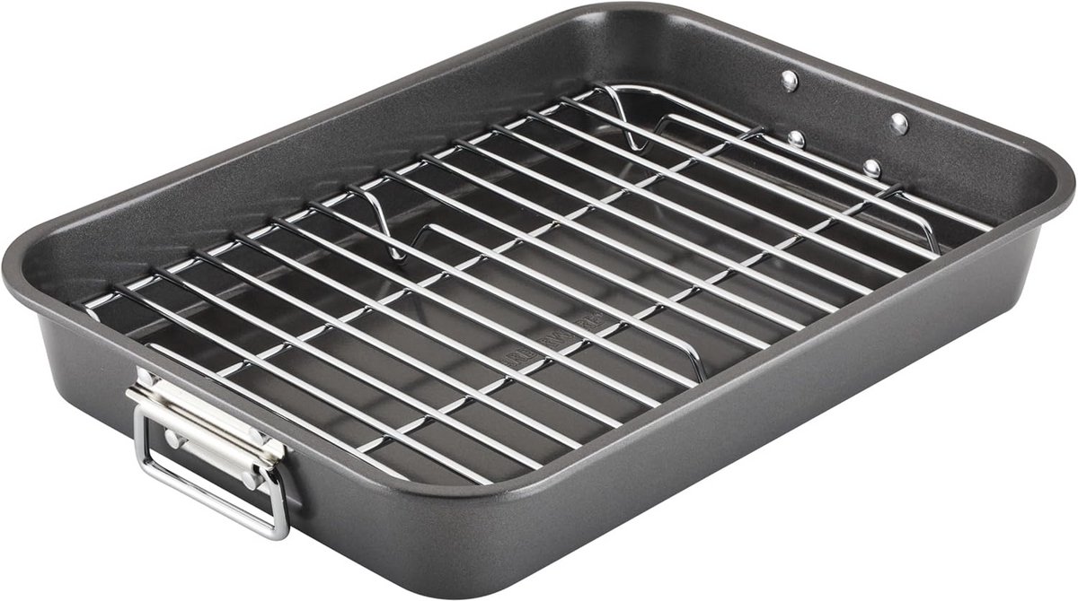 Ovenrooster met Roosterplaat - Non-Stick Braadslede 28,5 x 35 cm