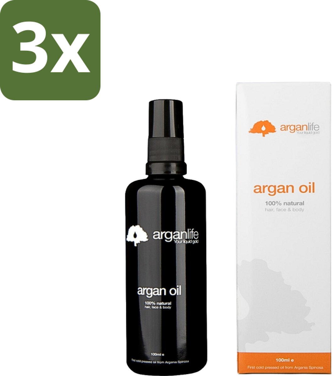 3 x Arganlife - Arganolie - Leave-In Conditioner - Hydrateert & Verzorgt - 100 ml - Arganolie - Haarvoeding - Leave-in Conditioner - Haarherstel - Haarverzorging