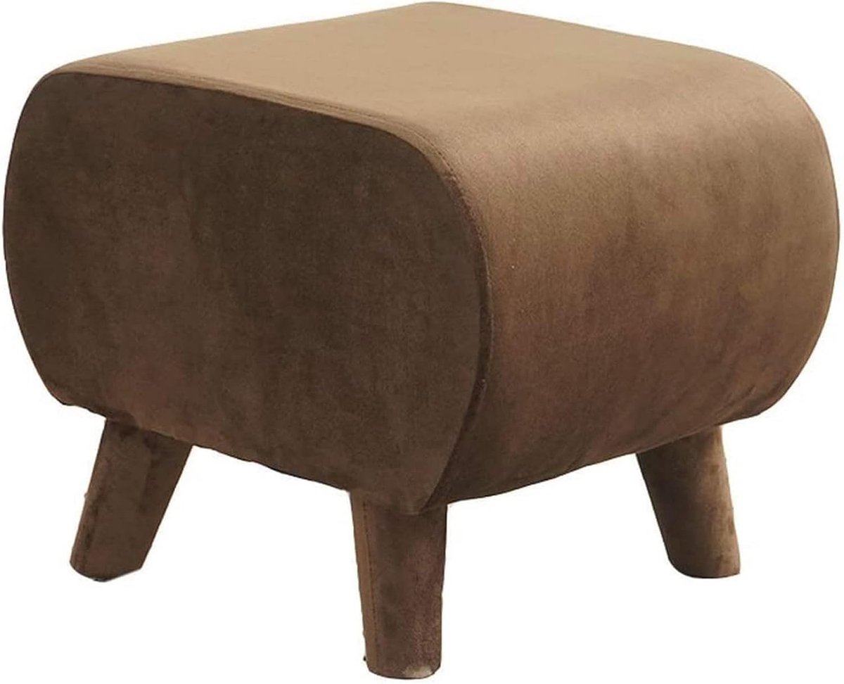 Voetbank Kruk - Poef Ottomaan - Ontspannen Zitten - Ronde Vorm - 33x40x33cm - Veelkleurig