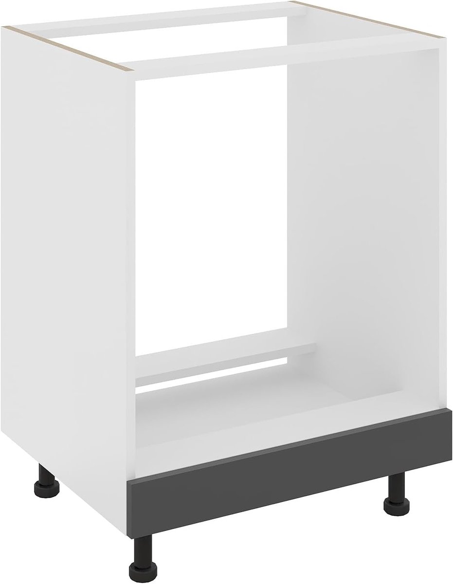 Ovenkast - Keukenkast Onderkast - Keuken Organisatie - Verstelbare Voeten - 60 x 50 x 80 cm - Antraciet Wit