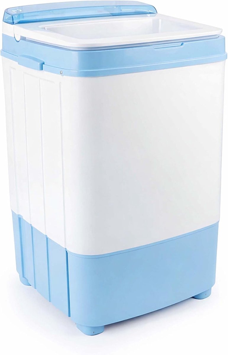 Mini Was Machine Compacte Wasmachine Kamperen Reizen Wassen Centrifugeren 37x38x66cm Wit Blauw