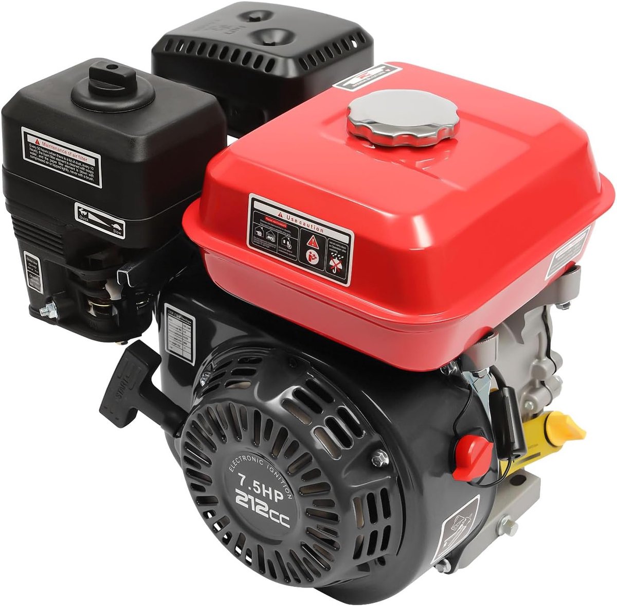Benzinemotor - Viertaktmotor Aggregaat - Stroomvoorziening Werk - Luchtgekoeld 4000W - 208cc 7.5pk - Zwart Rood