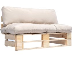 Tuinbank Pallet - Lounge Zitting - Buiten Ontspannen - Geïmpregneerd Grenenhout - 110x66x65 cm - Beige