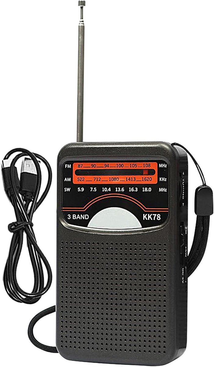 Draagbare Radio - Compacte Ontvanger - Kamperen Muziek - Stabiele Ontvangst - 15 x 11 x 4 cm
