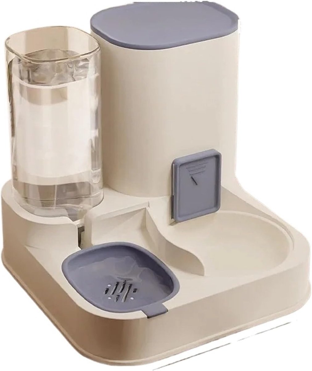 Automatische voerbak - Katten voerdispenser - Huisdier voeding - Droog nat scheiding - Grote capaciteit - Basic Blue