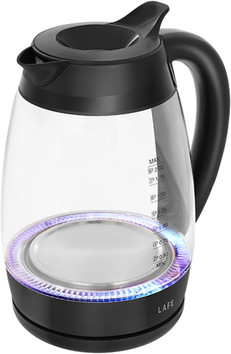 Elektrische Waterkoker - Glazen Waterkoker - Snel Water Koken - Automatische Uitschakeling - 2 Liter Capaciteit - Zwart Transparant