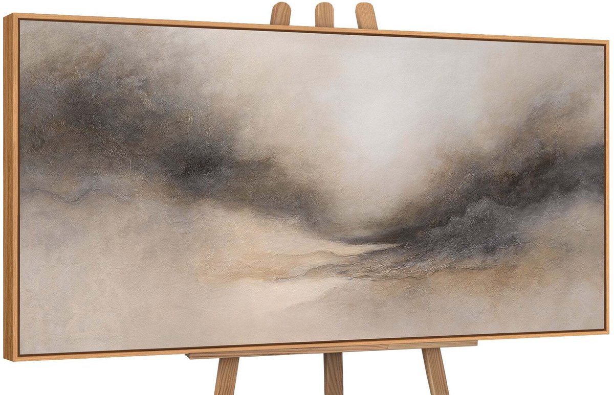 YS Canvas schilderij handgeschilderd misty morning abstract – YS-Art Gallery – Luxe wanddecoratie voor woonkamer – Modern schilderij voor slaapkamer en hal Wood