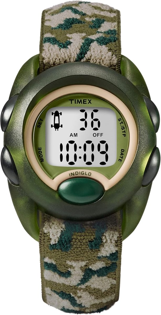 Kinderhorloge Digitaal - Jongenshorloge Elastisch - Dagelijks Gebruik - Digitale Tijdweergave - 34mm Kast - Groen